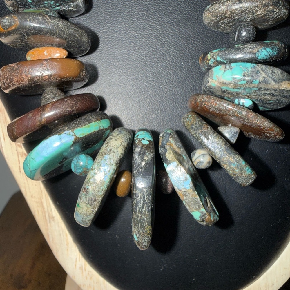 Jay king Handmade Turquoise & Brown Stone Statement Necklace - Women Jewelry - Picture 2 of 6